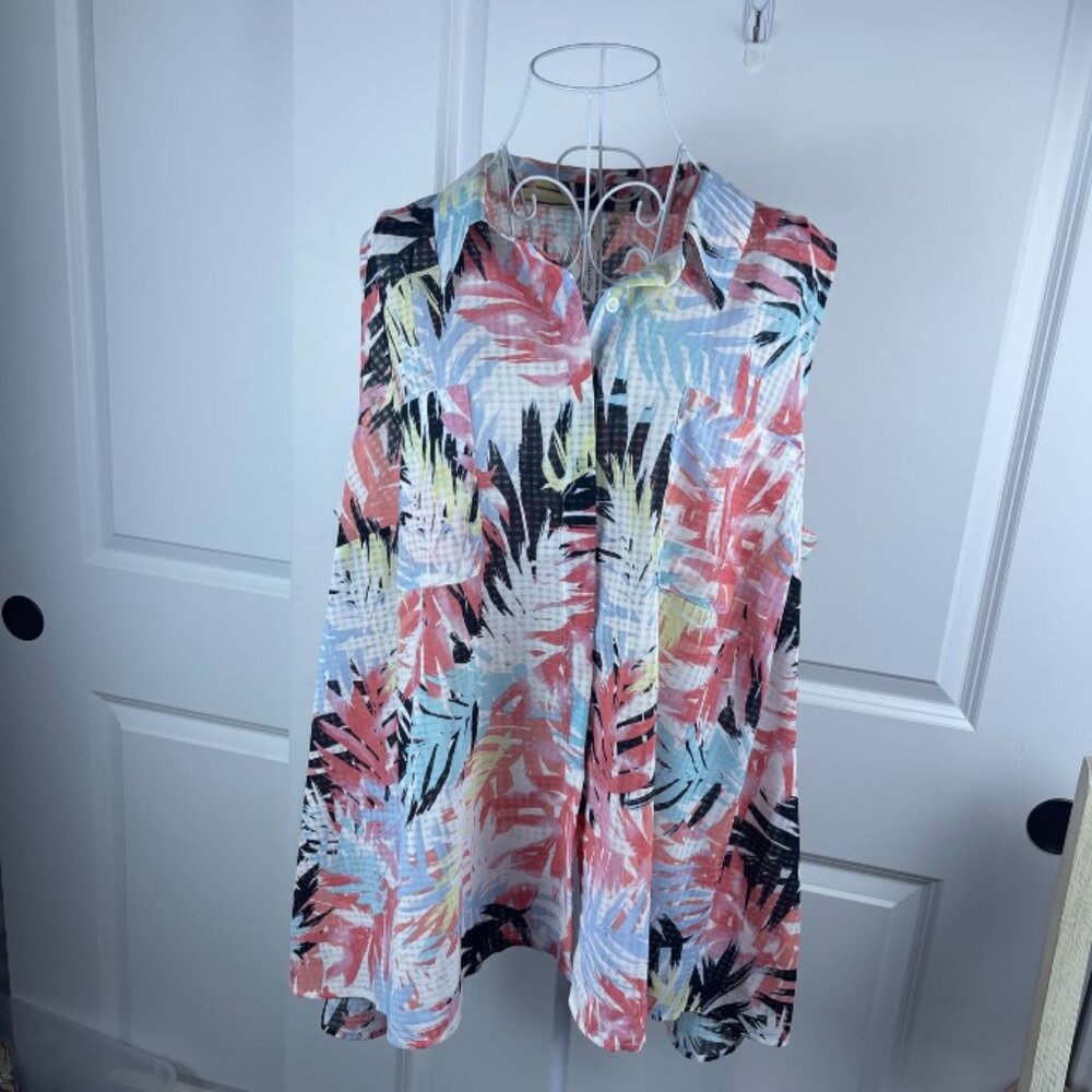 NY Collection Sleeveless Floral Lightweight Top | Plus Size 3X